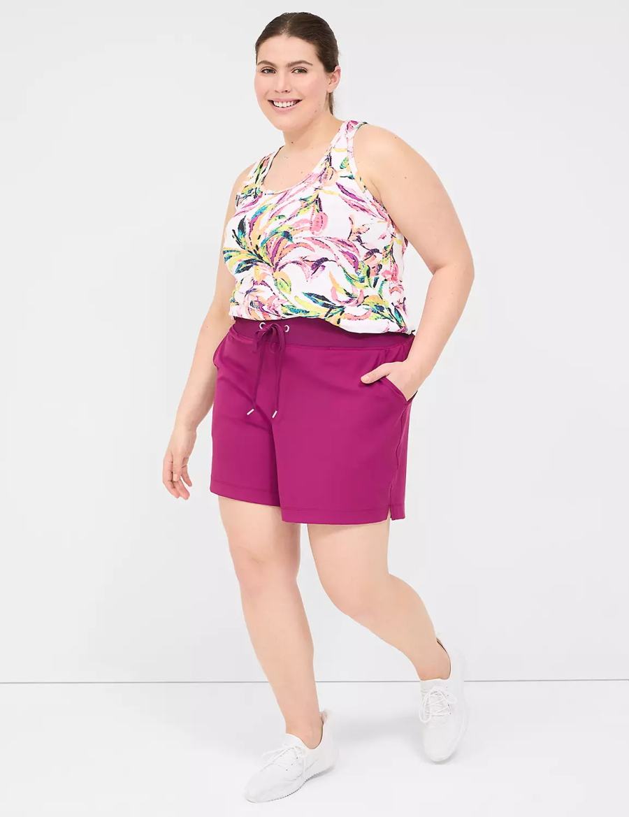 Lane Bryant LIVI Knit Women Shorts Dark Purple | BGE4897ZI