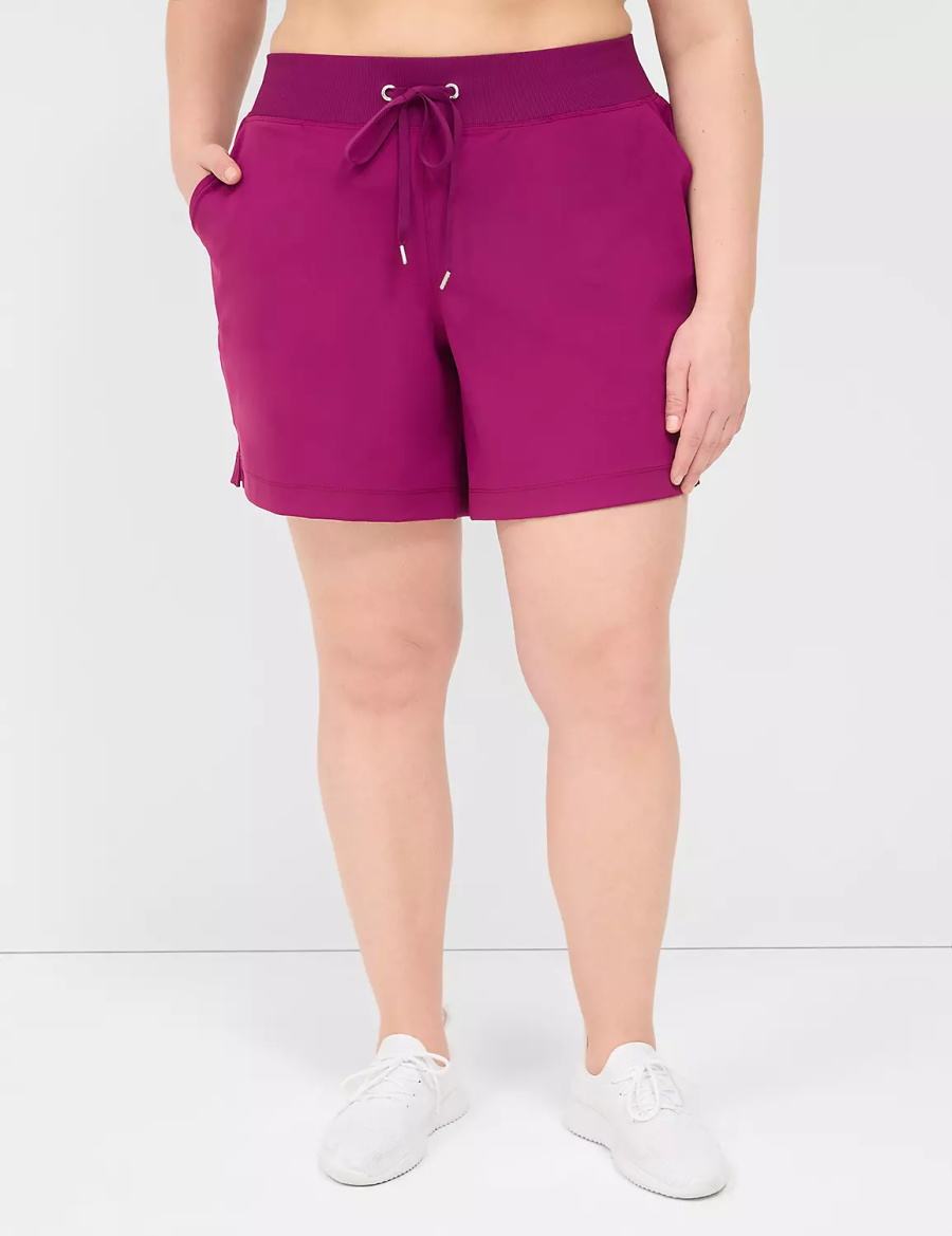 Lane Bryant LIVI Knit Women Shorts Dark Purple | BGE4897ZI