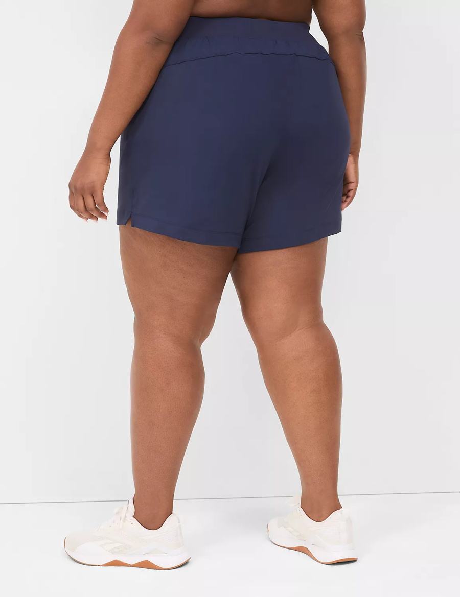 Lane Bryant LIVI Knit Women Shorts Navy | ZMY7912XZ