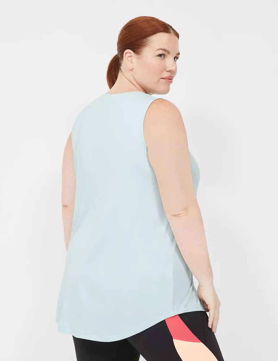 Lane Bryant LIVI Recycled LIVI Soft Logo Graphic Women Tank Top Light Green | ZZI2491WL