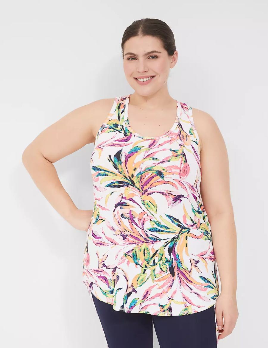 Lane Bryant LIVI Scoop-Neck Wicking Racerback Women Tank Top Multicolor | CZN3767OA