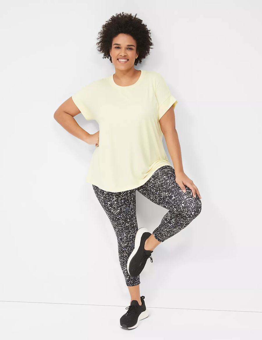 Lane Bryant LIVI Soft Crew-Neck Recycled Tee Women T Shirts Yellow | GMN8544EB