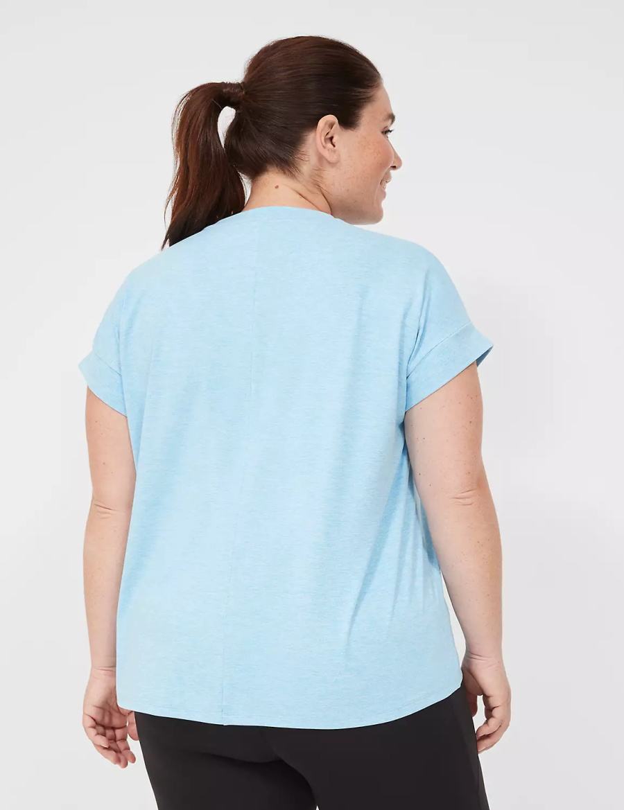 Lane Bryant LIVI Soft Crew-Neck Recycled Tee Women T Shirts Blue | OFJ7747HK