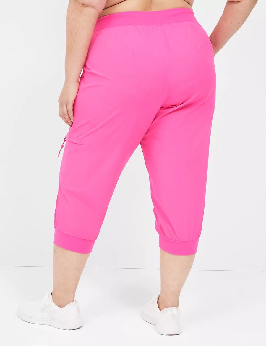 Lane Bryant LIVI Stretch Woven Capri Women Joggers Light Pink | PQF8829AL