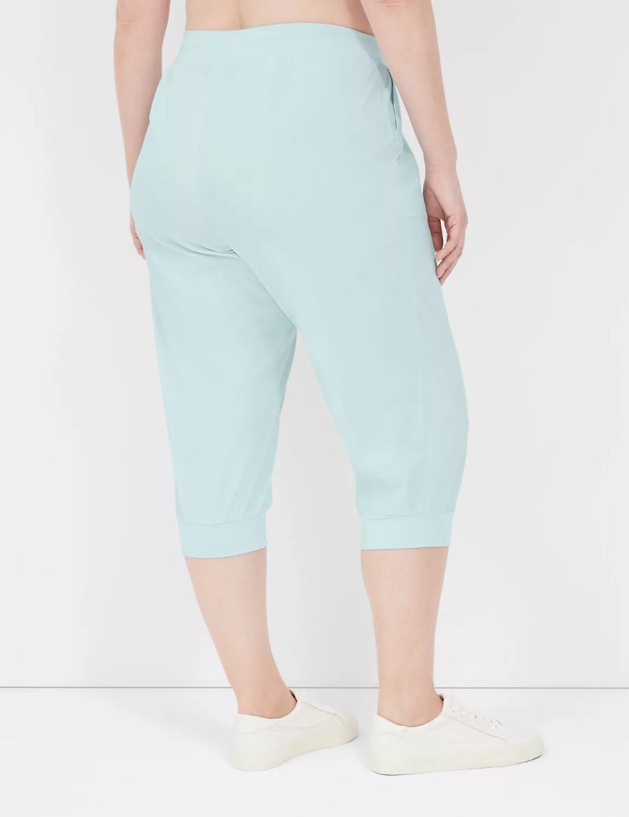 Lane Bryant LIVI Stretch Woven Capri Women Joggers Light Green | HMO473TR