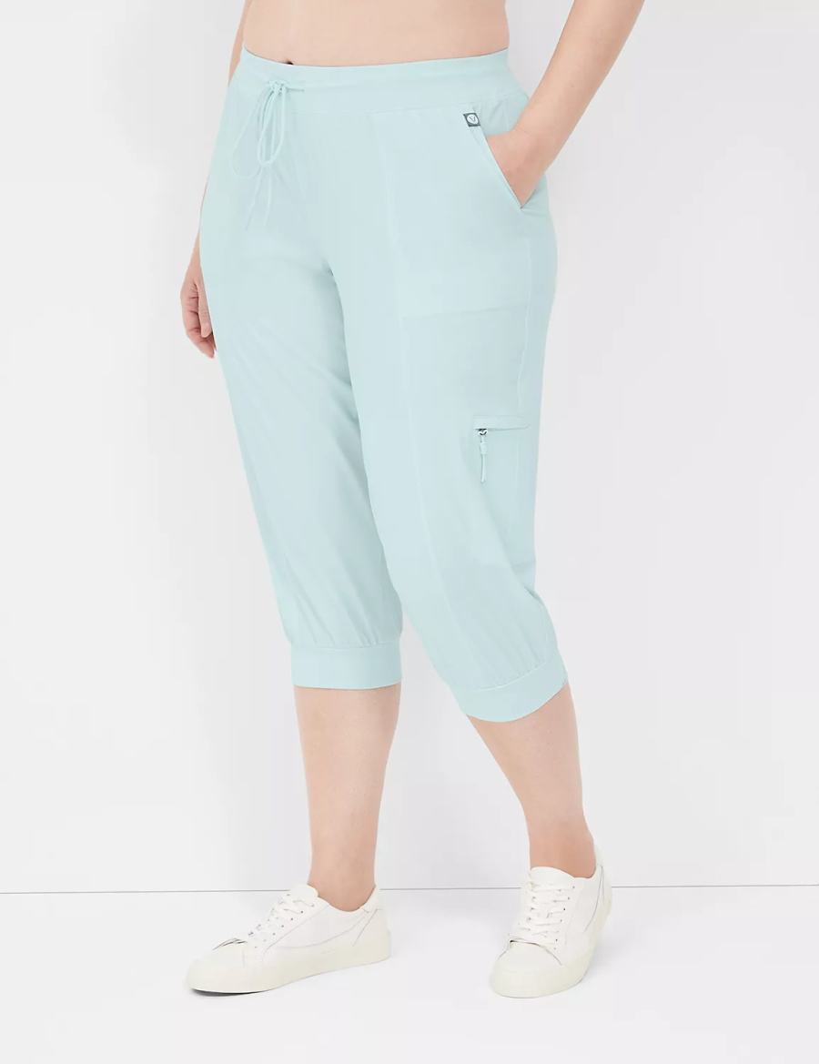 Lane Bryant LIVI Stretch Woven Capri Women Joggers Light Green | HMO473TR