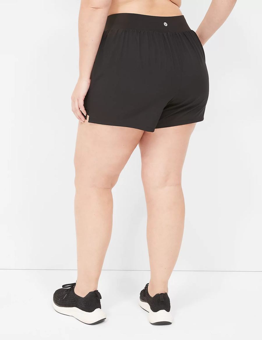 Lane Bryant LIVI Stretch Woven Women Shorts Black | ISC9980ZC