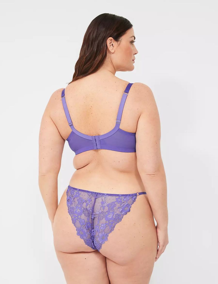 Lane Bryant Lace-Back Women Brazilian Panty Purple Multicolor | PED903FN