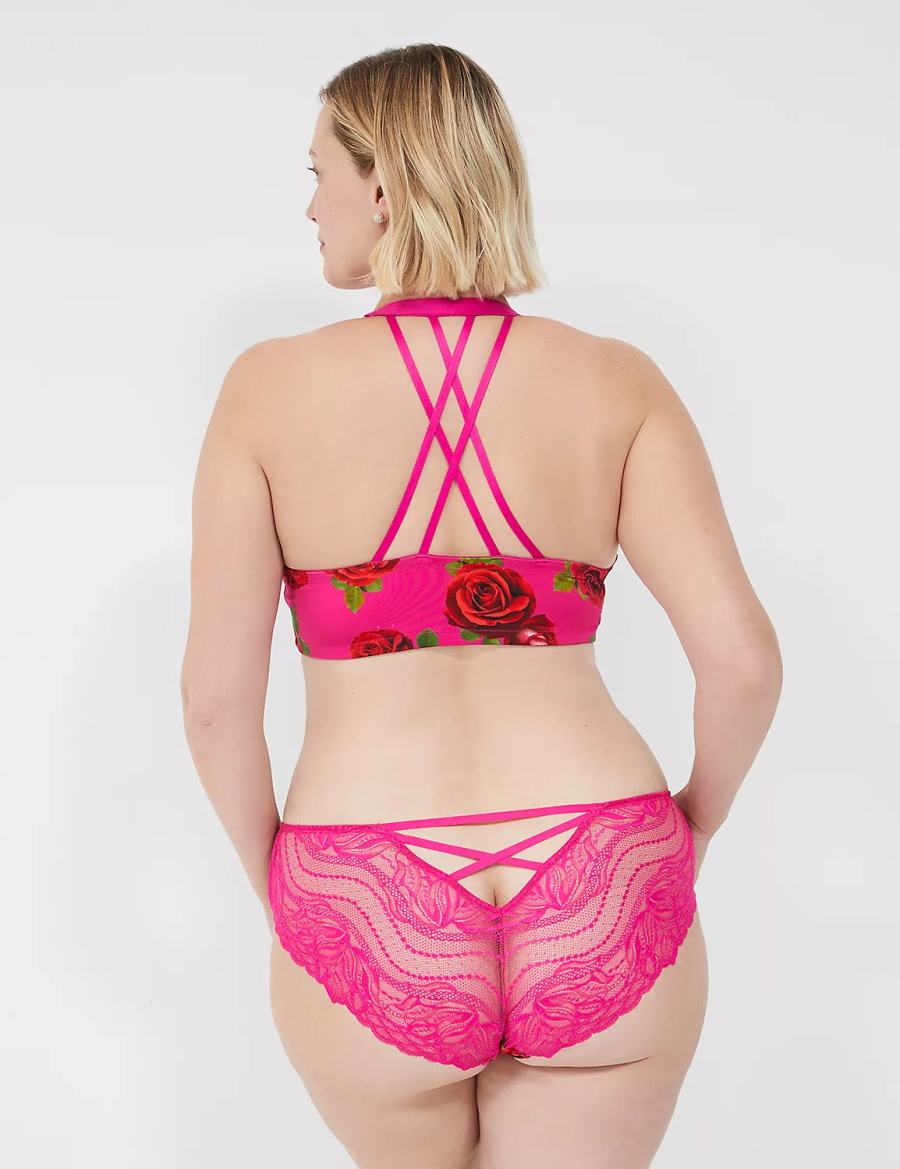 Lane Bryant Lace-Back Women Cheeky Panty Rose Fuchsia | WST3425MY