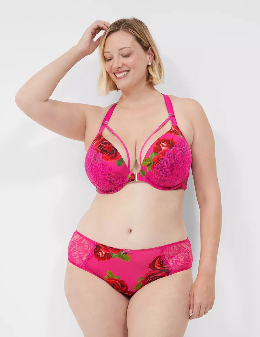 Lane Bryant Lace-Back Women Cheeky Panty Rose Fuchsia | WST3425MY