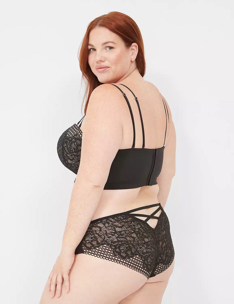 Lane Bryant Lace-Back Women Cheeky Panty Black | DFY6860DH