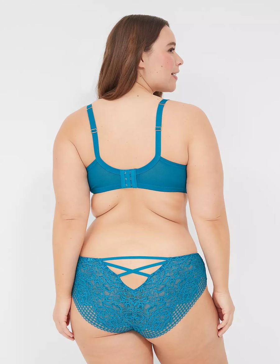 Lane Bryant Lace-Back Women Cheeky Panty Blue | SKY4662GF