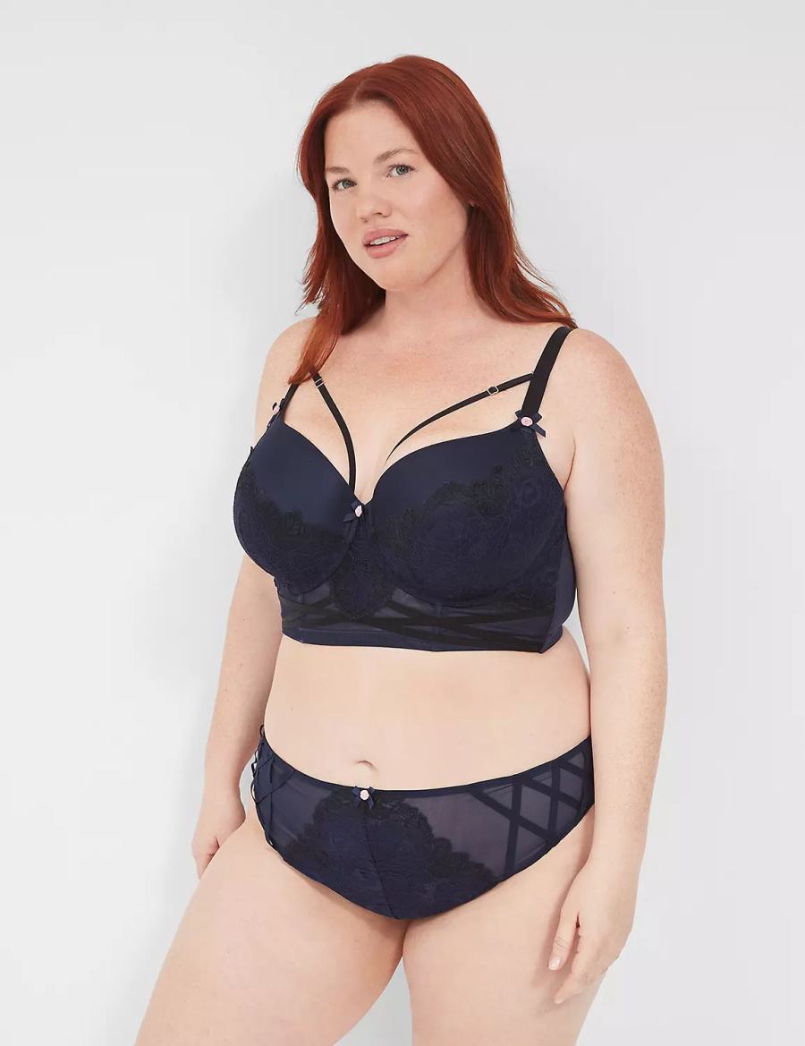 Lane Bryant Lace French Women Briefs Blue | LIZ9557DE