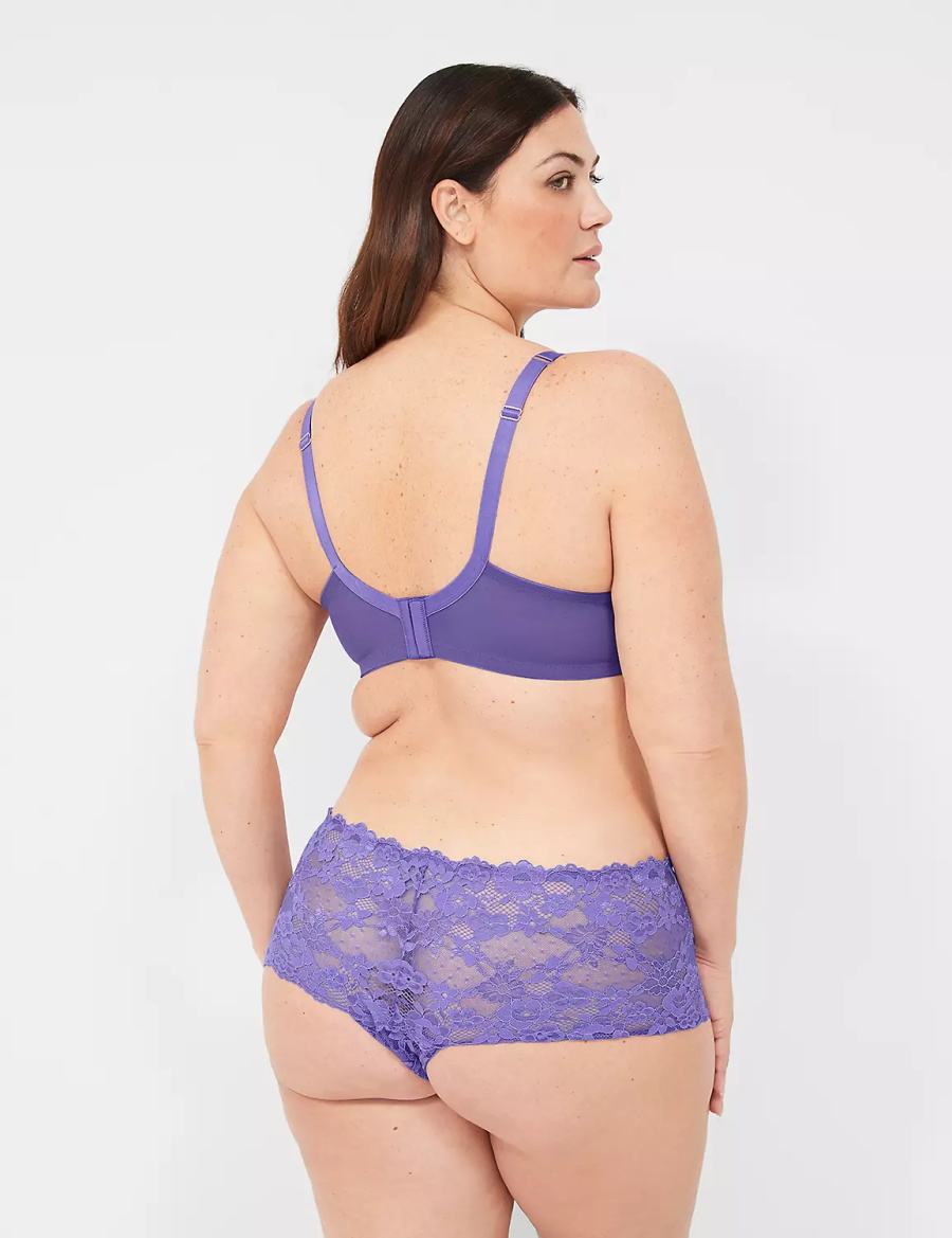 Lane Bryant Lace Max Boost Plunge Women Bralettes Purple | DTD3579YC