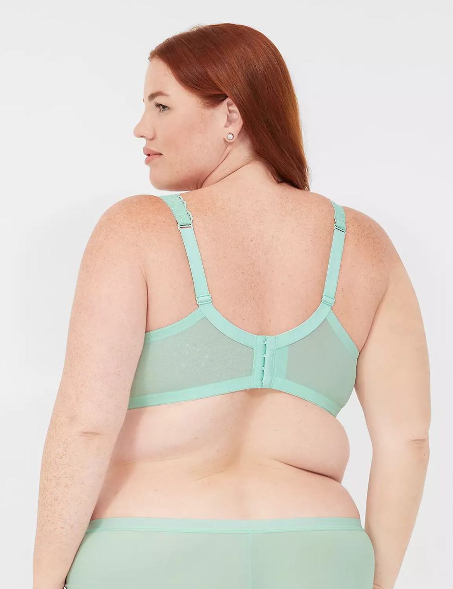 Lane Bryant Lace Unlined Full Coverage Women Bralettes Light Green | QAJ4588DP