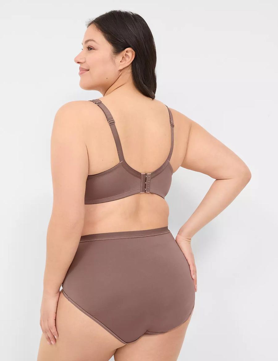 Lane Bryant Lace Unlined Full Coverage Women Bralettes Deep Grey Brown | PBJ4191UI