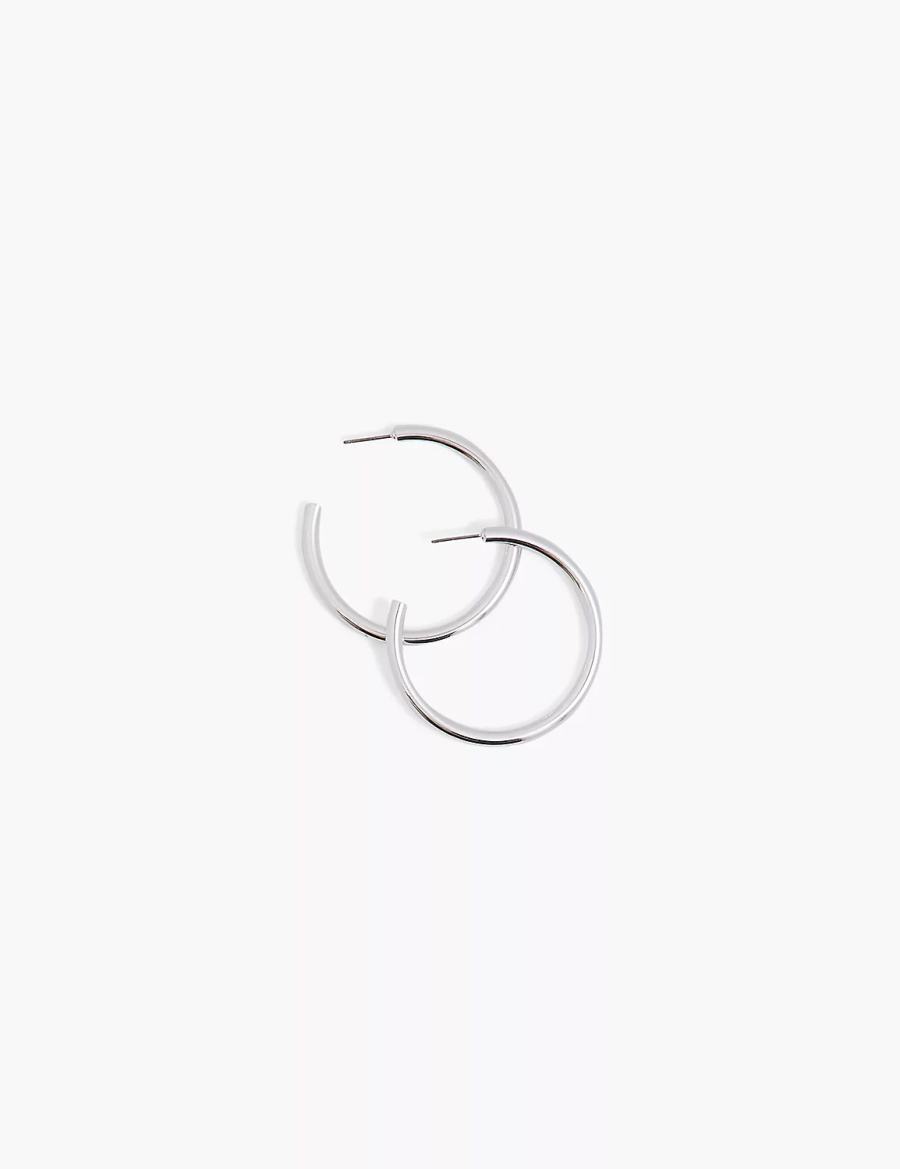 Lane Bryant Layered Women Hoop Earrings Silver | HHB1013JR