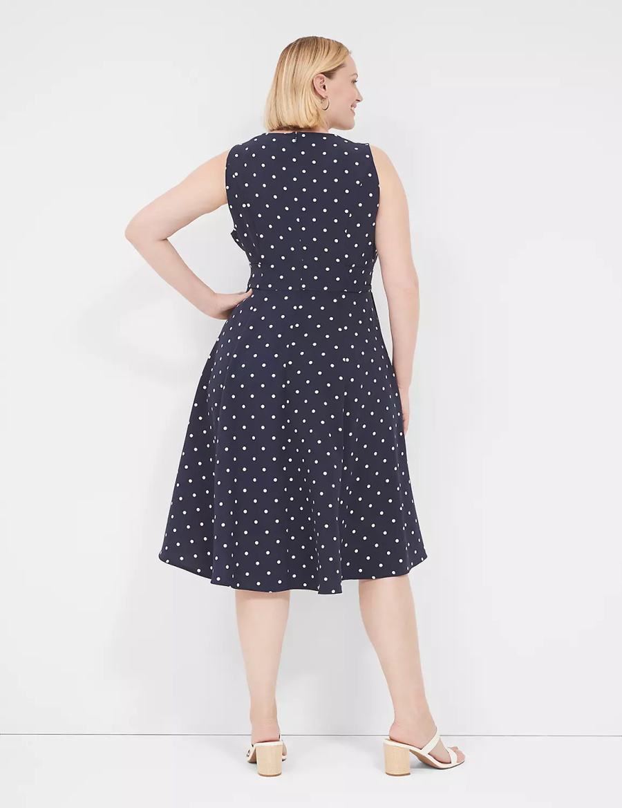 Lane Bryant Lena Sleeveless Level-Hem Women Midi Dress Navy | ORZ7012CV