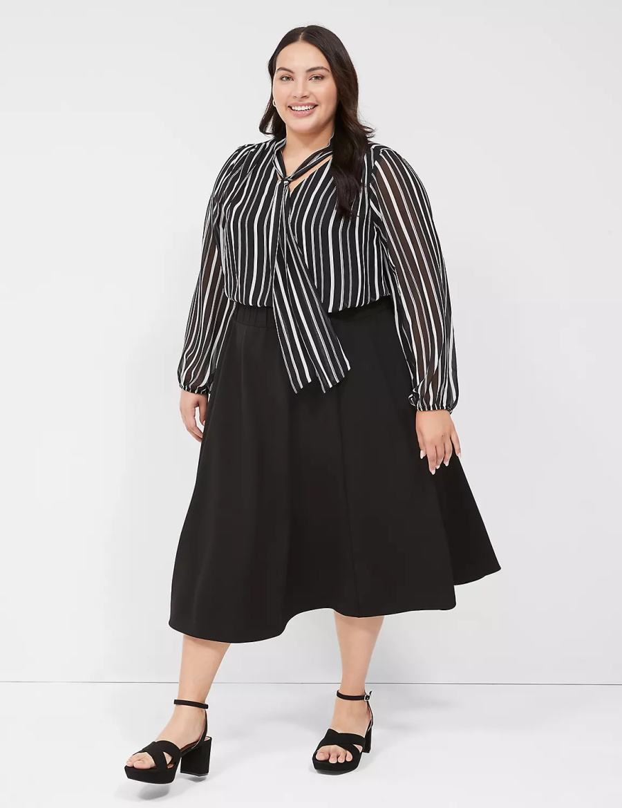 Lane Bryant Lena Women Skirts Black | PSM3563BG