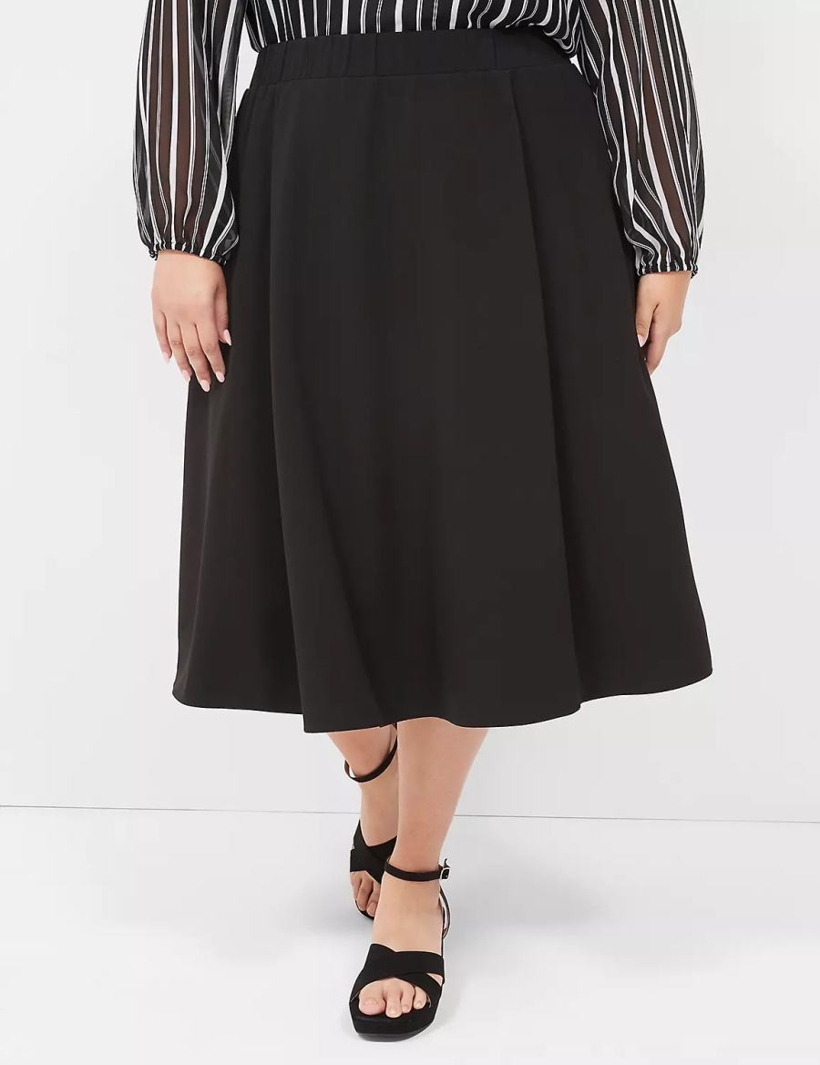 Lane Bryant Lena Women Skirts Black | PSM3563BG