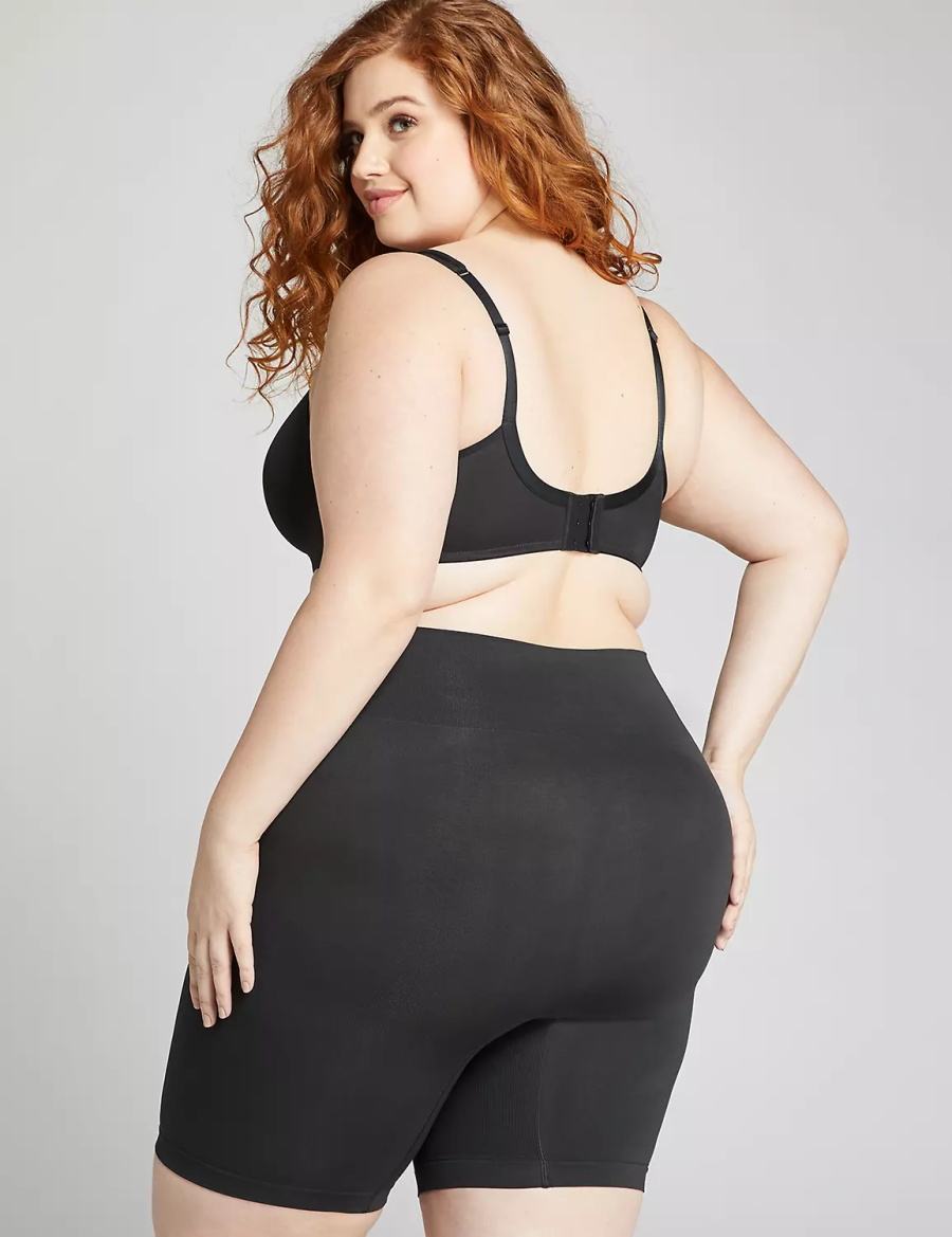 Lane Bryant Level 2 Shaping High-Waist Short Women Briefs Black | UOL8427QP