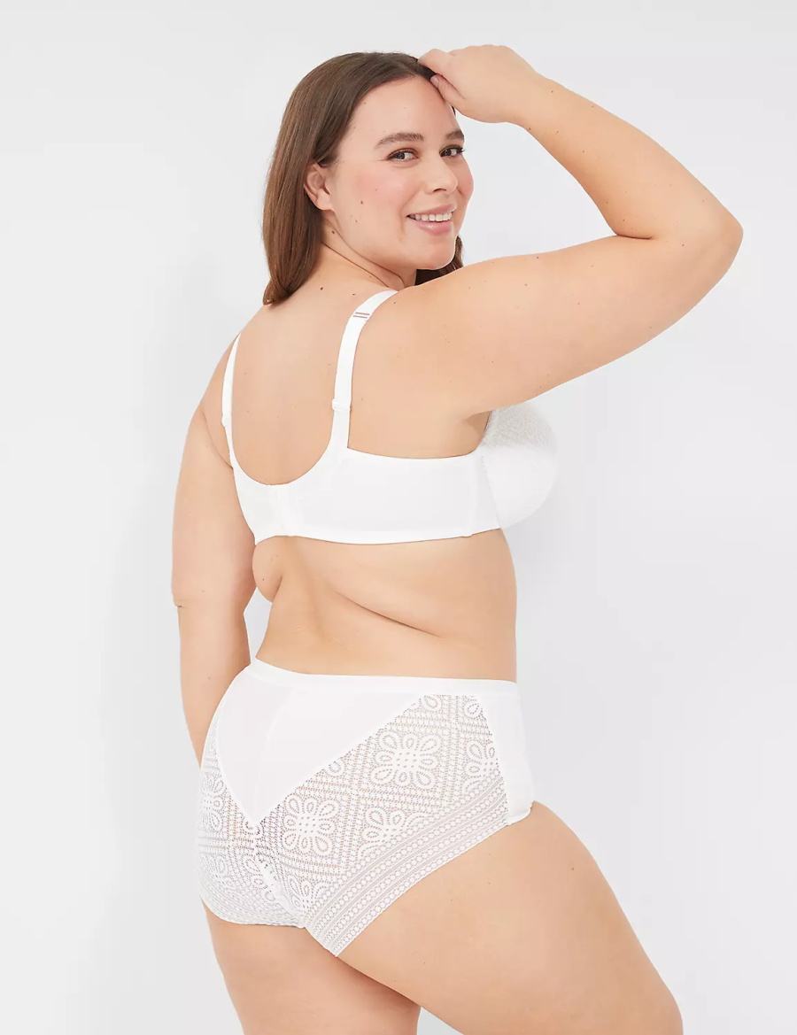 Lane Bryant Lightly Lined Full Coverage With Lace Women Bralettes White | YCF9453ZH