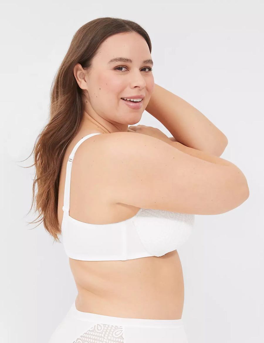 Lane Bryant Lightly Lined Full Coverage With Lace Women Bralettes White | YCF9453ZH