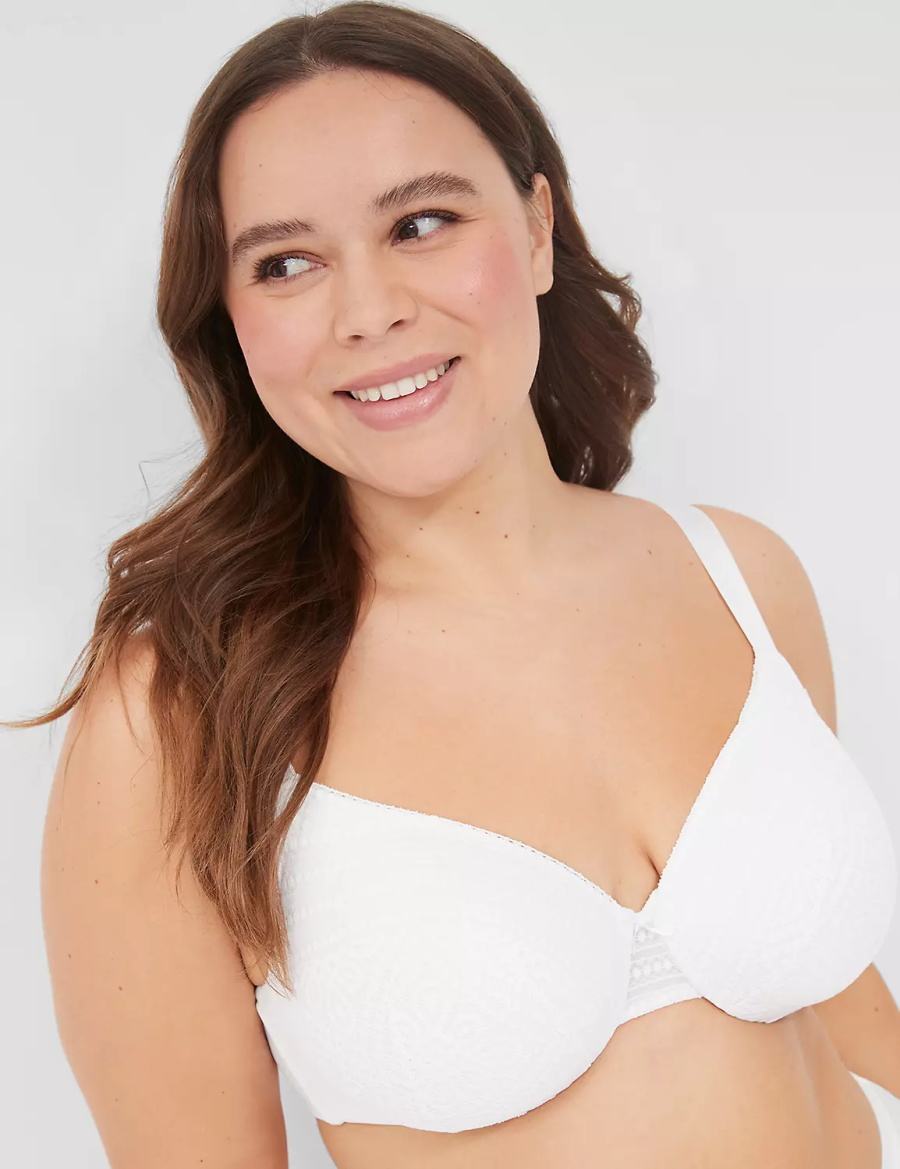 Lane Bryant Lightly Lined Full Coverage With Lace Women Bralettes White | YCF9453ZH