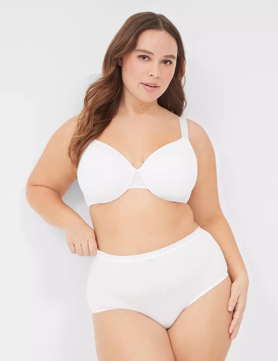 Lane Bryant Lightly Lined Full Coverage With Lace Women Bralettes White | YCF9453ZH