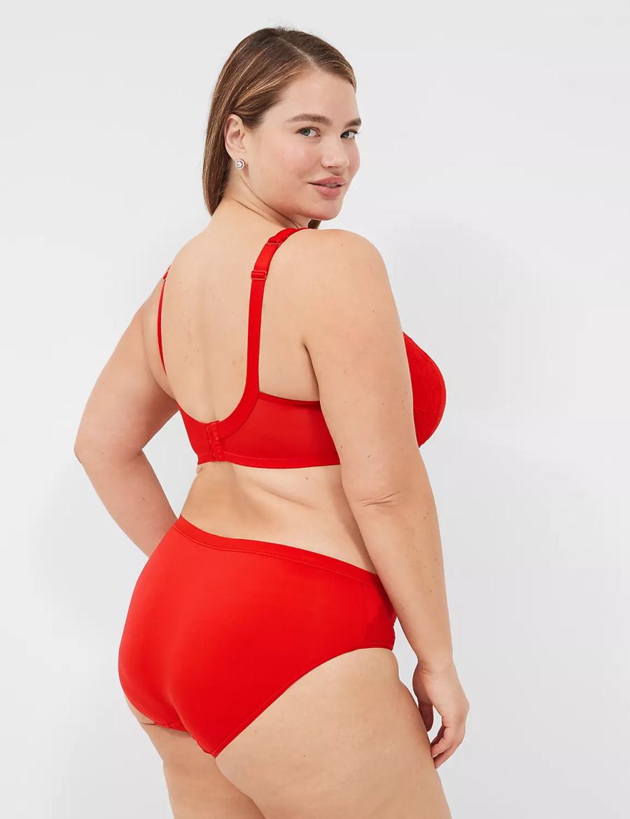 Lane Bryant Lightly Lined Full Coverage With Lace Women Bralettes Red | NUX5710TE