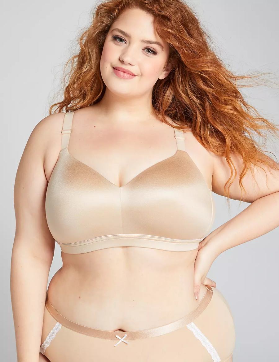 Lane Bryant Lightly Lined Lounge Women Bralettes Beige | ETH735SO