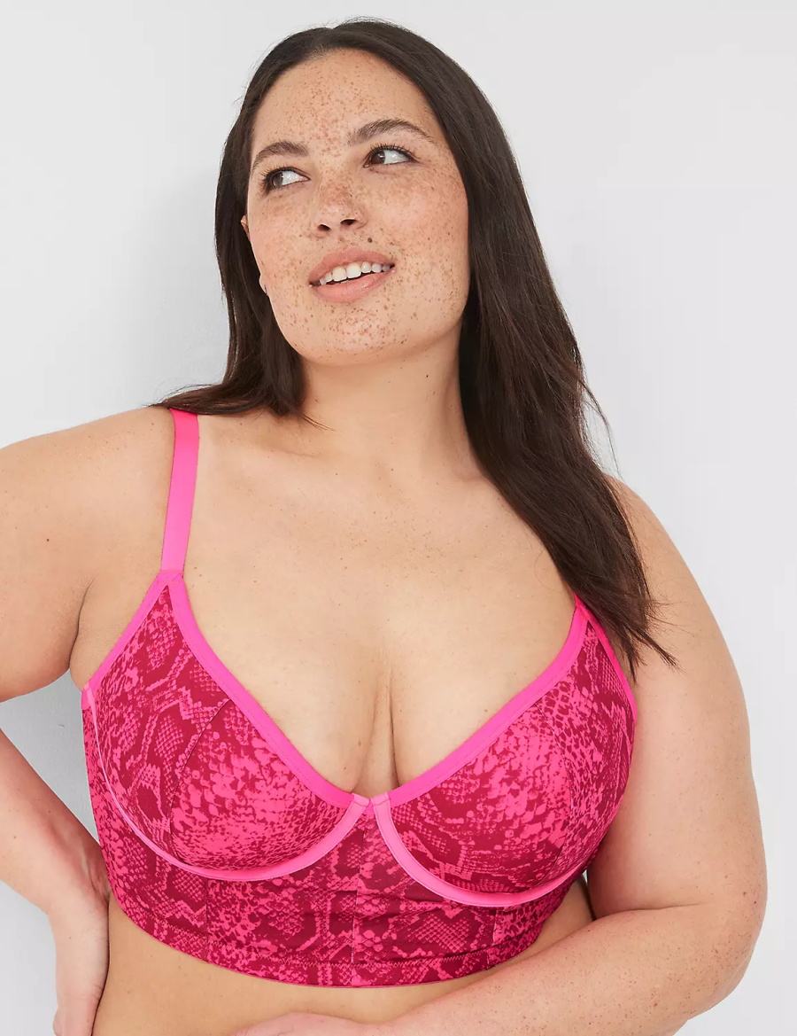 Lane Bryant Longline Demi Women Bralettes Pink | LTP7924AF