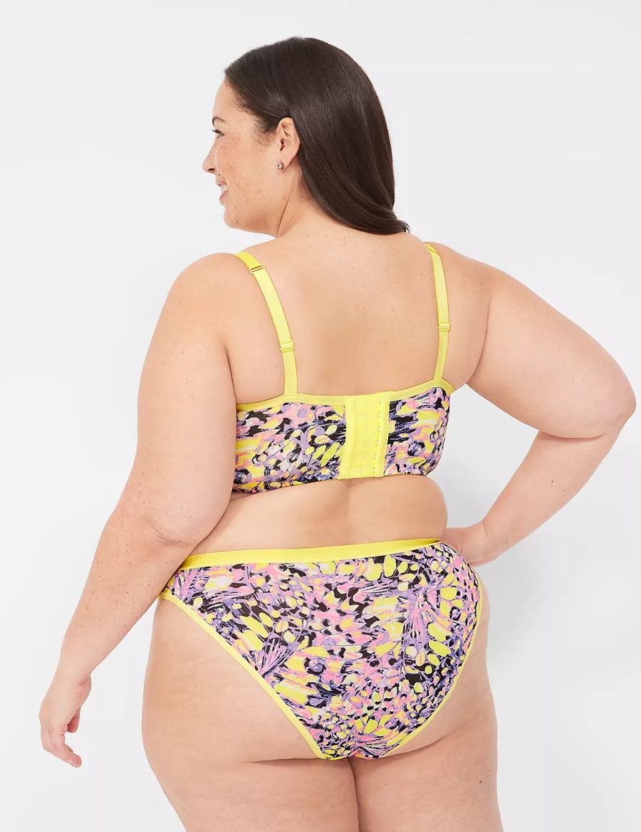 Lane Bryant Longline Demi Women Bralettes Yellow Multicolor | OAX4149RM