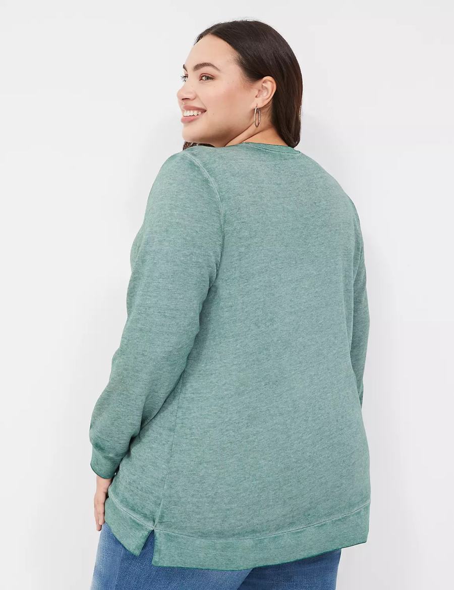 Lane Bryant Luck Graphic Women Sweatshirts Green | AQL903RH