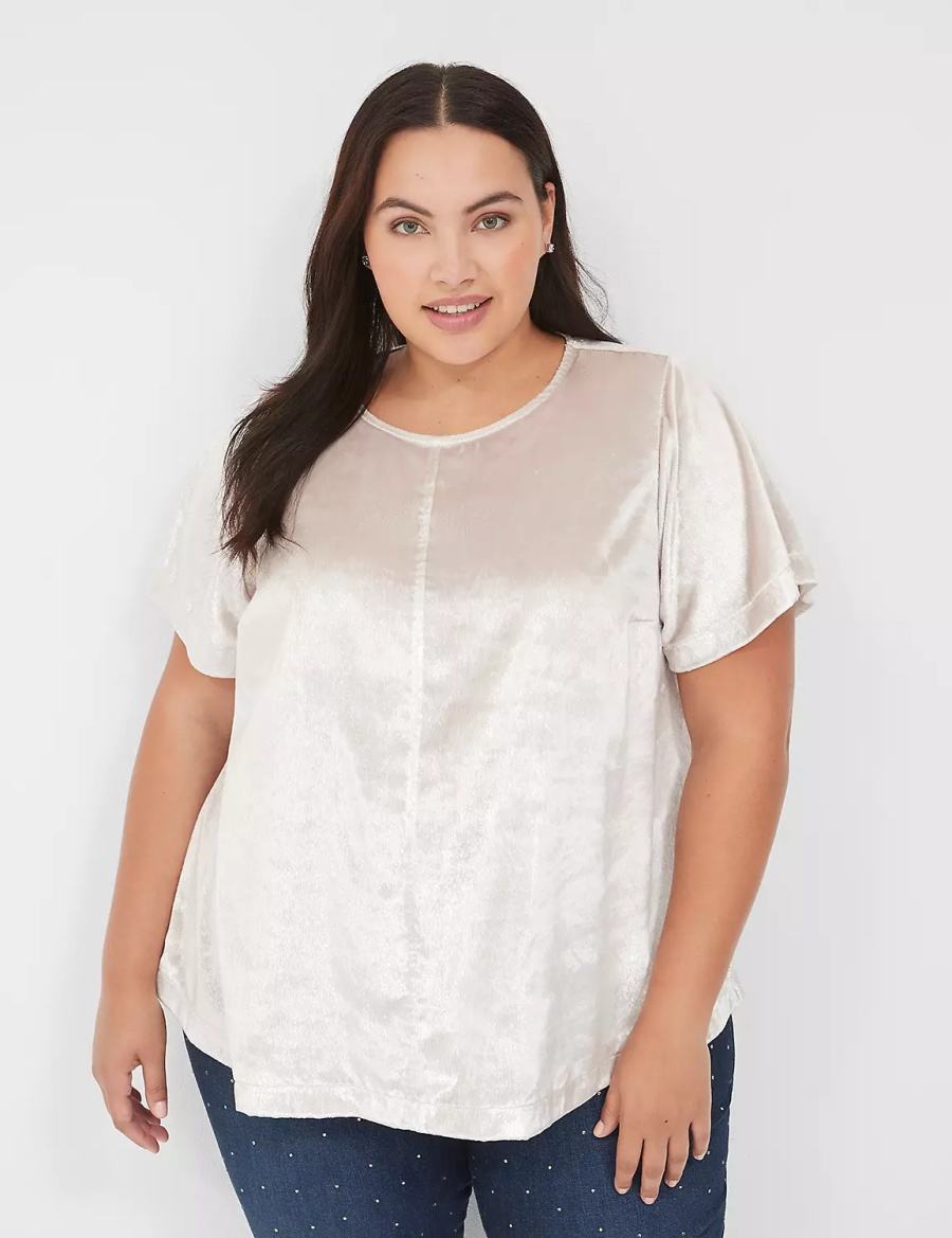 Lane Bryant Lurex Boatneck Swing Top Women T Shirts Grey | TBE4387MS