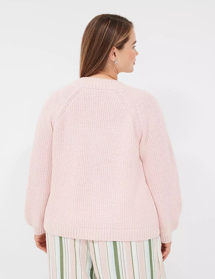 Lane Bryant Lurex Knit Sleep Women Cardigan Pink | LDL321DH