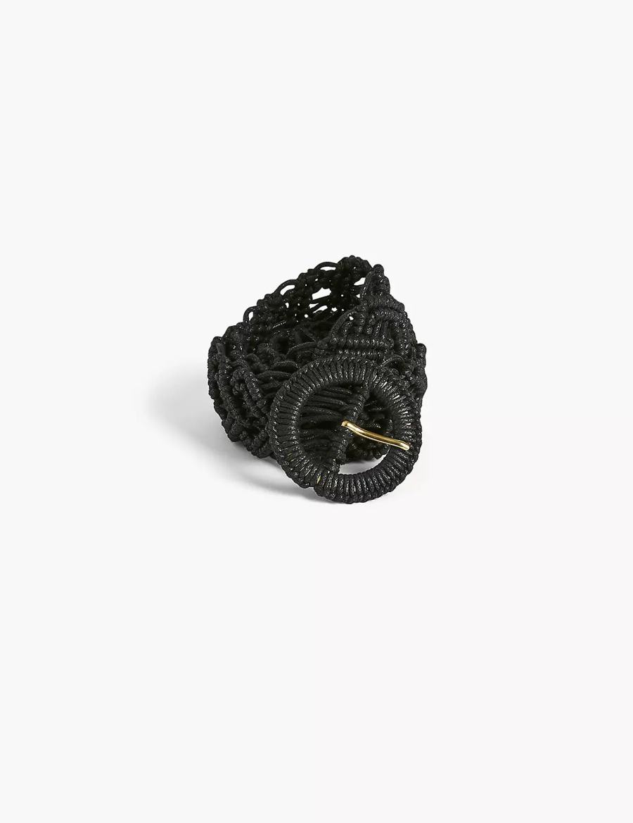 Lane Bryant Macrame Waist Women Belts Black | MMO453UH