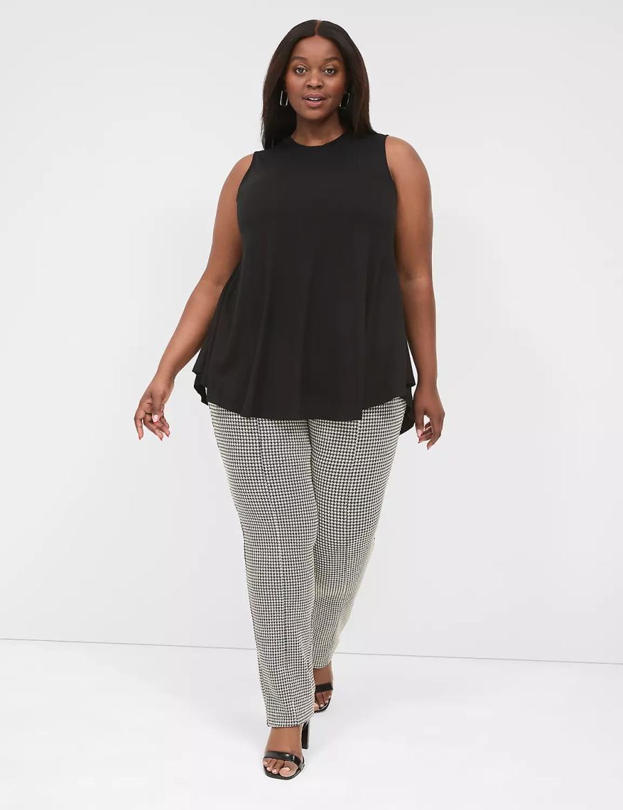 Lane Bryant Max Swing Sleeveless High-Neck Tunic Women T Shirts Black | PFW385GV