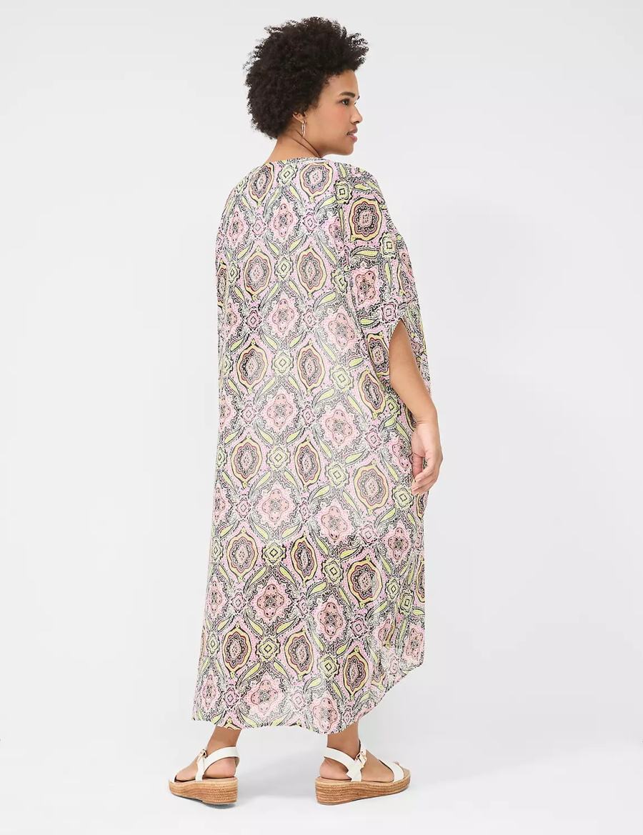 Lane Bryant Maxi Chiffon Overpiece Women Robe Multicolor | DJW8979FR