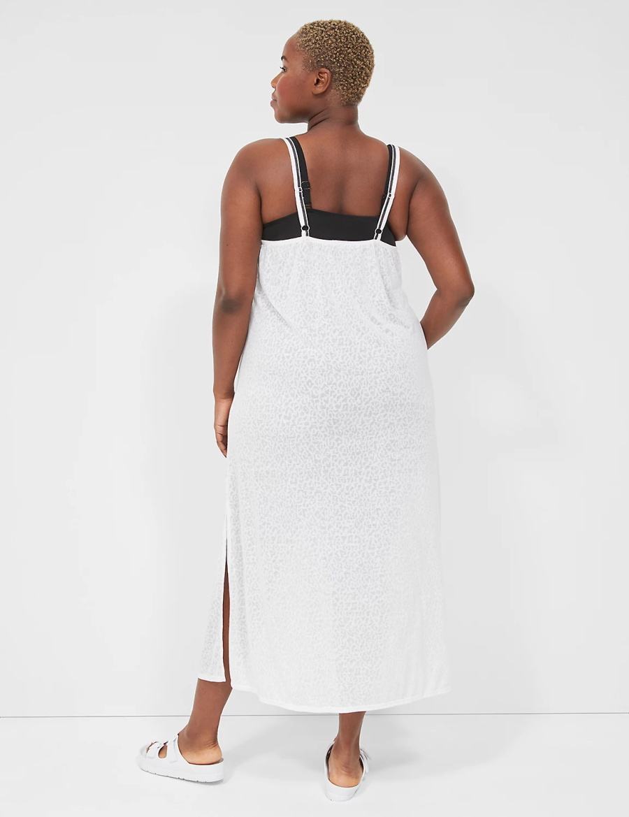 Lane Bryant Maxi Cover-Up Women Dress White | TZL848TV