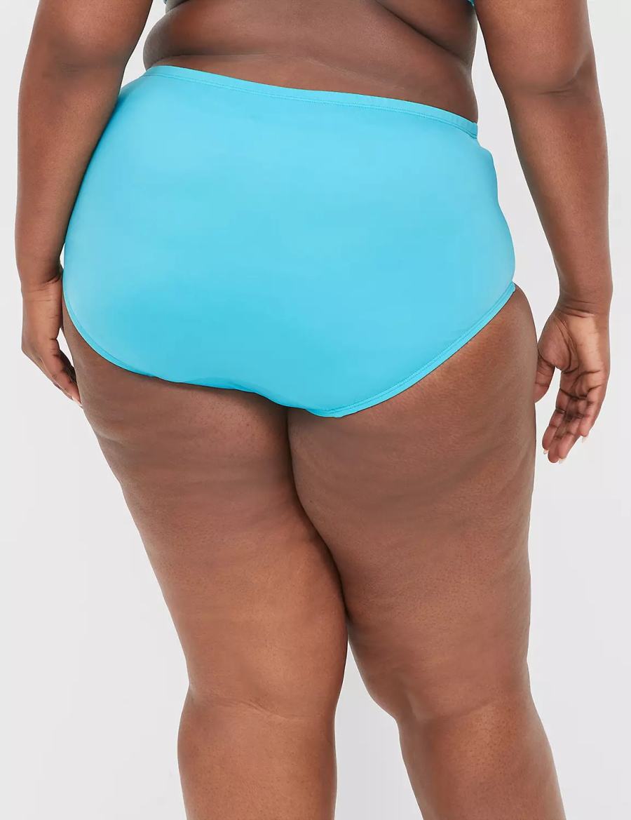 Lane Bryant Mid-Rise Swim Women Briefs Blue | OIO3780NV