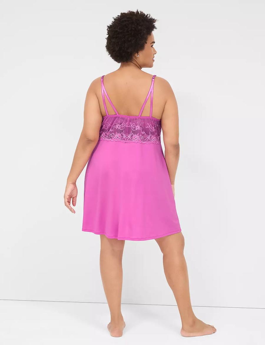 Lane Bryant Modern Romance Chemise Women Dress Purple | CWE9468GT