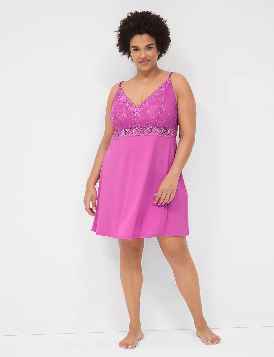 Lane Bryant Modern Romance Chemise Women Dress Purple | CWE9468GT