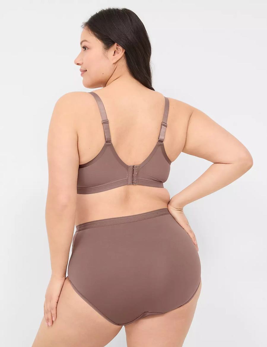 Lane Bryant Modern Romance Full Women Briefs Deep Grey Brown | FPT3980AB