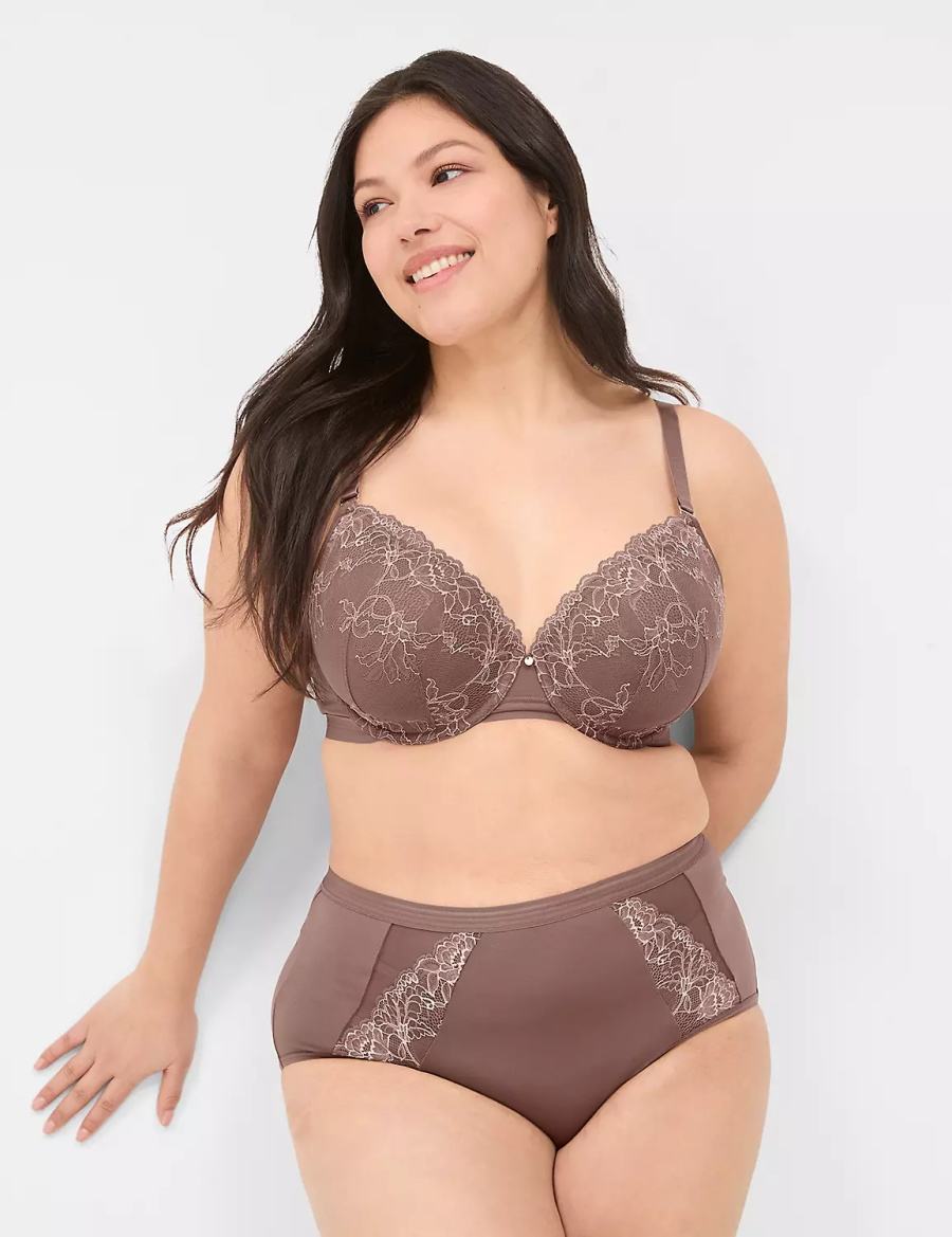 Lane Bryant Modern Romance Full Women Briefs Deep Grey Brown | FPT3980AB