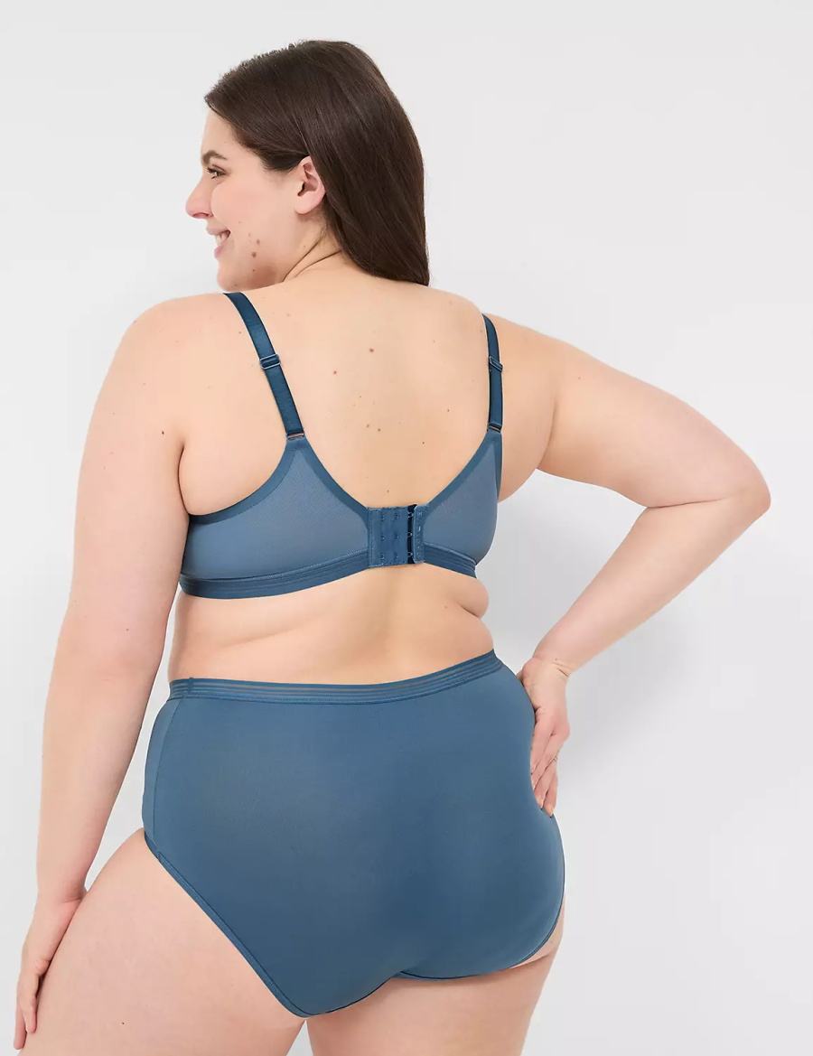 Lane Bryant Modern Romance Lightly Lined Demi Women Bralettes Blue Grey | ENT9259XG