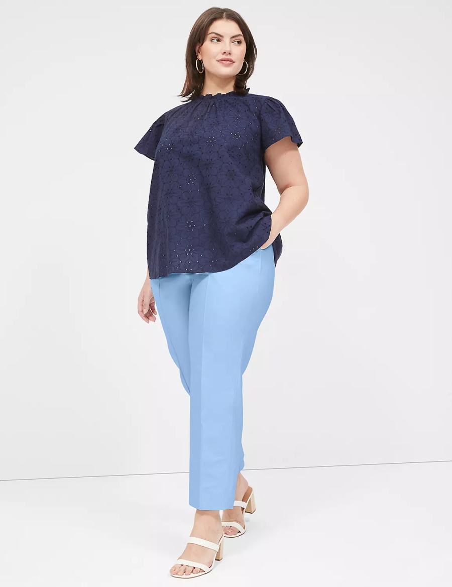 Lane Bryant Modern Straight Ankle Women Pants Blue | HIA676WC