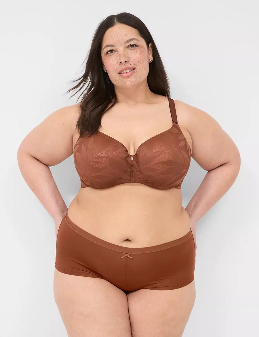 Lane Bryant No-Show Boyshort Women Briefs Brown | HIE6772QE