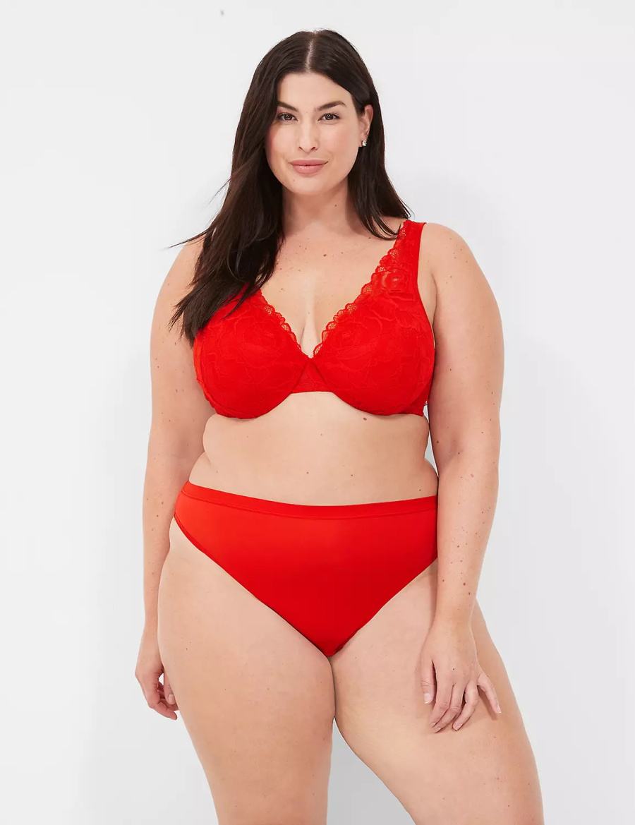 Lane Bryant No-Show French Cut Women Briefs Red | GIW1560DT