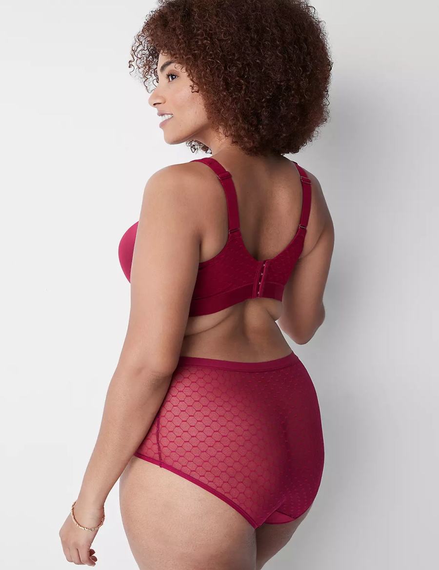 Lane Bryant No-Show Full with Lace Women Briefs Red | DDR494XT